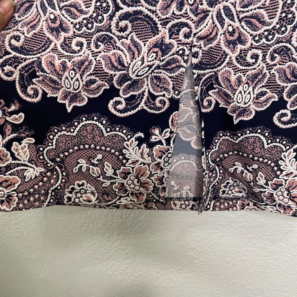 RN Studio Womens Dress Sz 4P Petite Blue Paisley Short Sleeve Lined Causal Wear - Picture 13 of 14